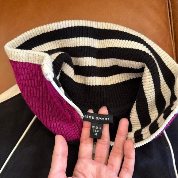 y2k bebe sport black zip up cropped jacket medium - Picture 5 of 5